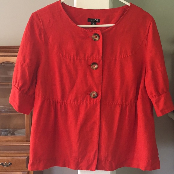 Orange Linen Jacket - Picture 1 of 3